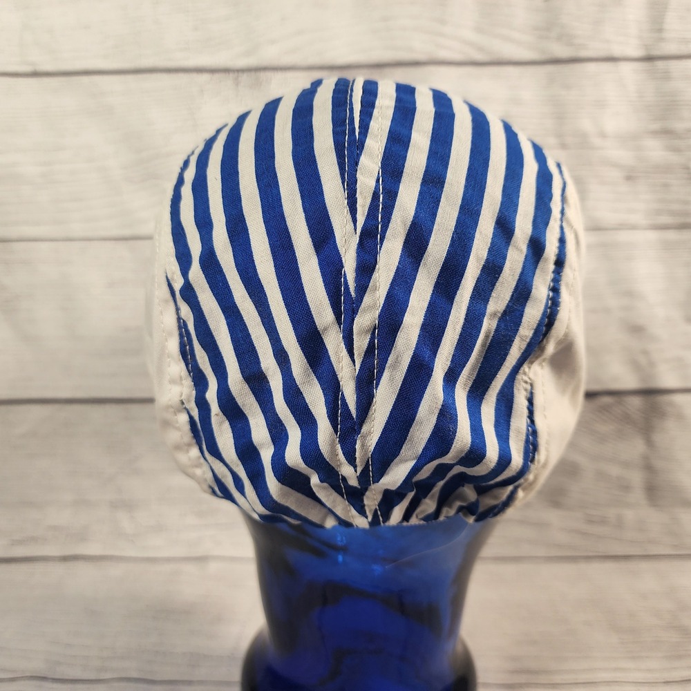 Vintage Miller Lite Beer Painter Hat Blue White Striped Made in USA Retro Cap - Picture 4 of 11
